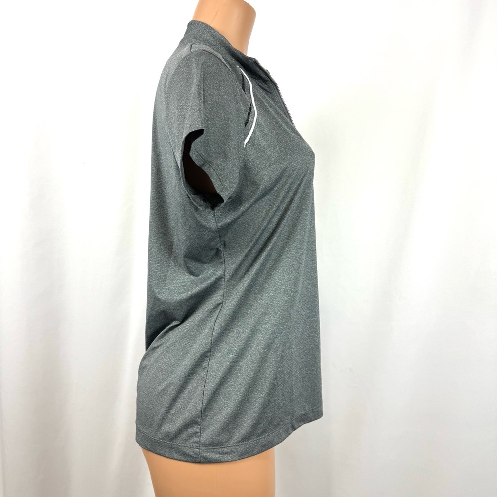 EP NY Golf Womens L Cap Sleeve 1/4 Zip Mock Polo Shirt Grey Contrast Lightweight - Picture 7 of 14